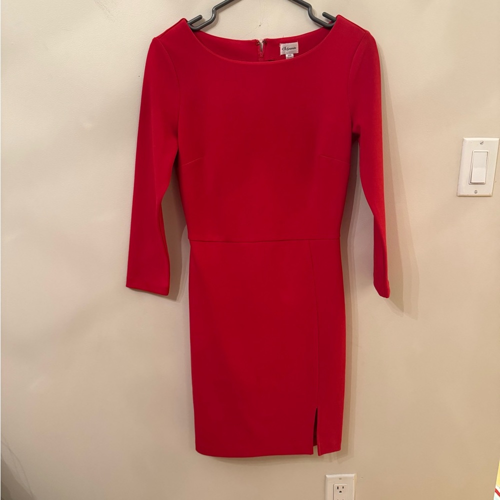 Dynamite Red Dress with Crew Neckline